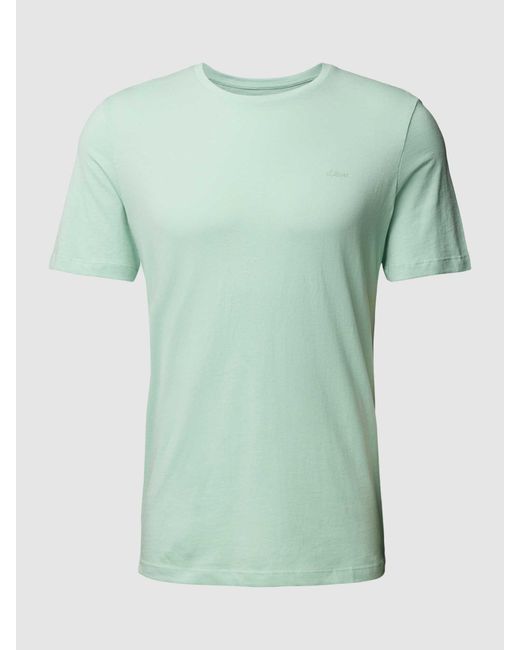 S.oliver T-shirt Met Labelprint in het Green voor heren