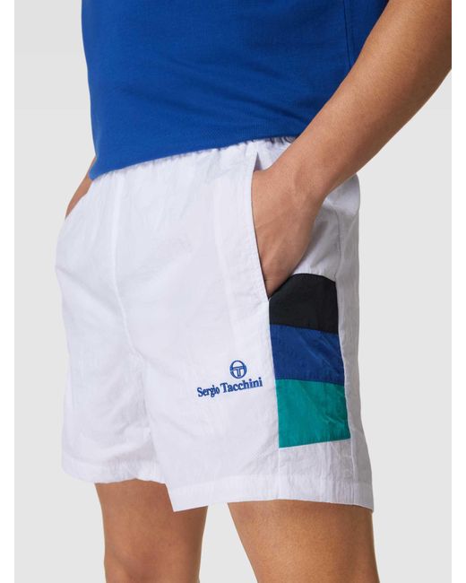 Sergio Tacchini Shorts mit Logo-Stitching Modell 'MACAO' in White für Herren