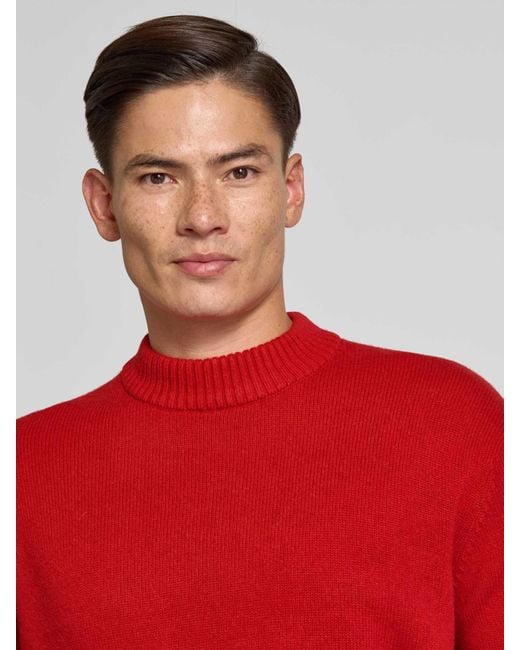 SELECTED Relaxed Fit Gebreide Pullover Van Een Mix Van Wol En Kasjmier, Model 'Calle' in het Red voor heren