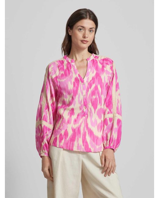 Emily Van Den Bergh Pink Bluse mit Allover-Muster