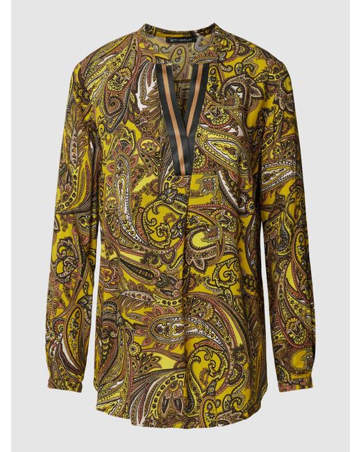 Betty Barclay Yellow Bluse mit Allover-Muster