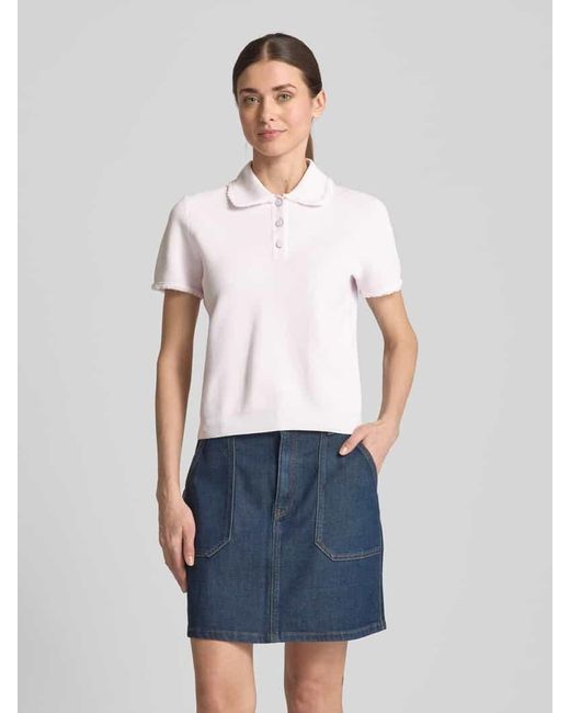 Emporio Armani White Poloshirt in Strick-Optik