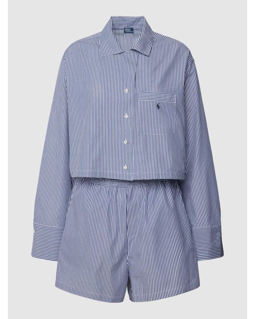 Polo Ralph Lauren Blue Pyjama mit Streifenmuster
