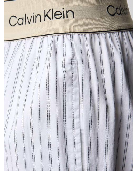 Calvin Klein Relaxed Fit Pyjama-Hose mit Logo-Stitching Modell 'Sleep' in White für Herren