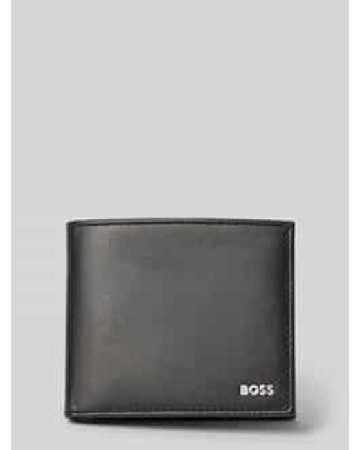Boss Portemonnee Van Runderleer, Model 'Randy' in het Gray voor heren