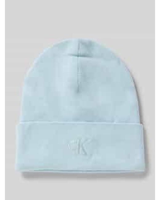 Calvin Klein Beanie Met Labelstitching in het Blue