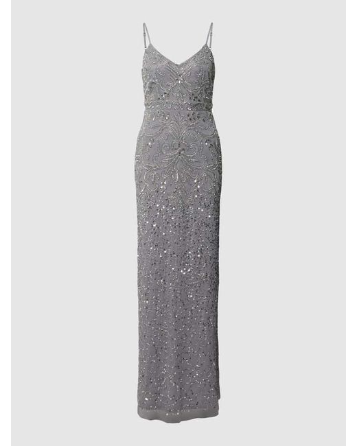 LACE & BEADS Gray Abendkleid mit Paillettenbesatz Modell