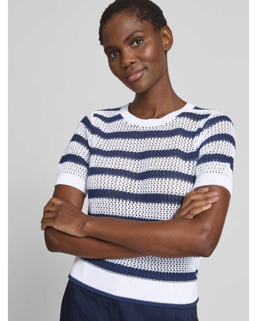 Monari Gebreide Pullover Met 1/2-Mouwen in het Blue