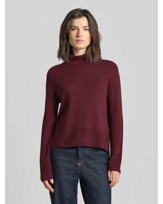 Tom Tailor Red Regular Fit Rollkragenpullover aus Baumwoll-Kaschmir-Mix
