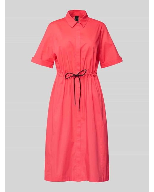 Marc Cain Pink Knielanges Kleid mit Bindegürtel