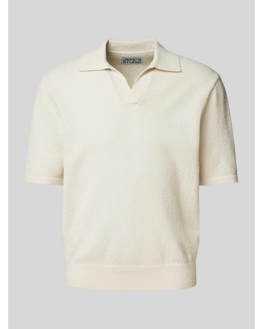 JAKE*S STUDIO MEN Poloshirt Met Structuurpatroon in het Natural voor heren