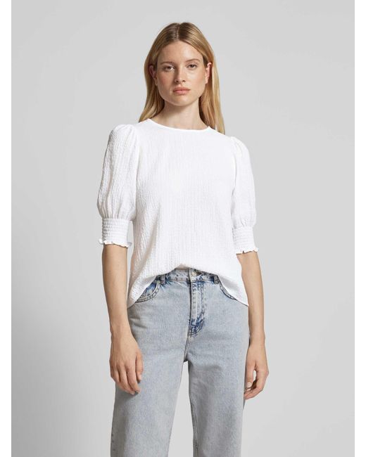 Vero Moda White Bluse mit Smok-Details Modell 'NINA'