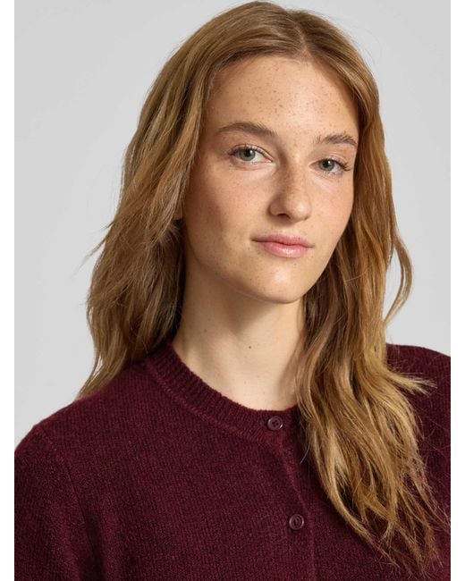 Pieces Regular Fit Gebreid Jack Met Wol, Model 'Malou' in het Red