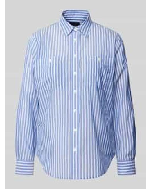 Ralph Lauren Regular Fit Overhemdblouse Met Borstzakken in het Blue
