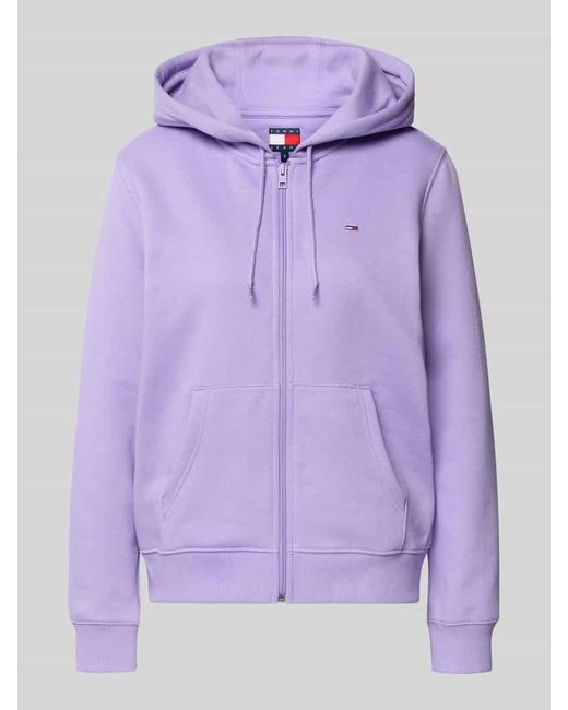 Tommy Hilfiger Purple Regular Fit Sweatjacke aus Baumwoll-Mix