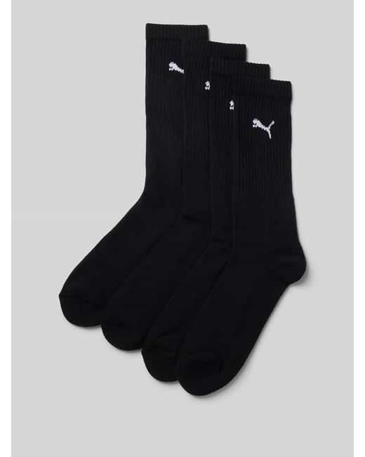 PUMA Socken mit Label-Detail im 4er-Pack in Black für Herren