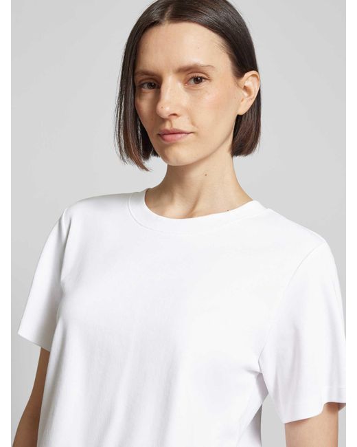S.oliver White T-Shirt mit Seitenschlitzen