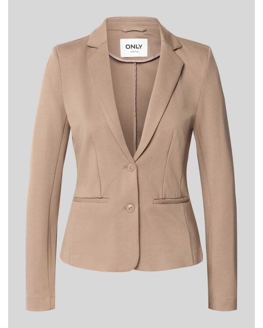 ONLY Regular Fit Blazer Van Viscosemix, Model 'Poptrash Life' in het Natural