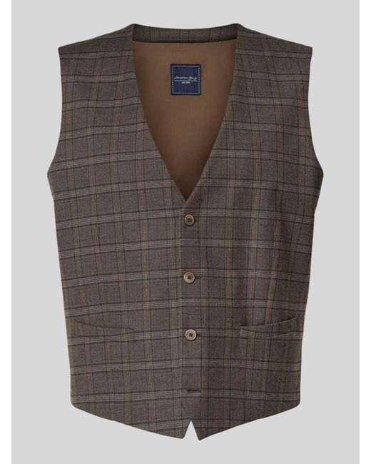 Christian Berg Men Regular Fit Gilet Met Steekzakken in het Brown voor heren