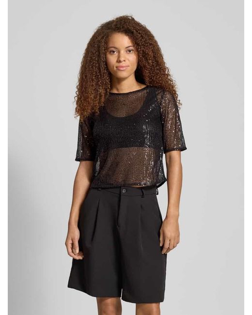 Pieces Gray Shaped Fit T-Shirt mit Paillettenbesatz Modell 'JACK'