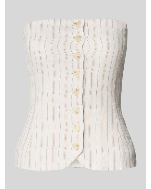 Samsøe & Samsøe Off Shoulder-blouse Met Knoopsluiting in het Natural