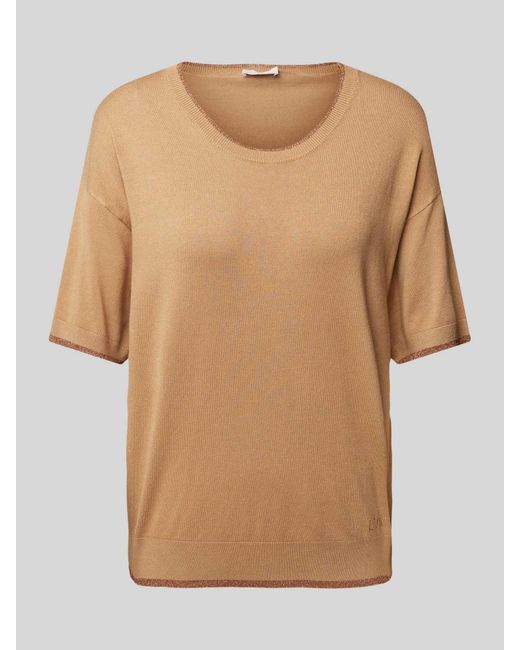 Liu Jo Gebreide Pullover Met Ronde Hals in het Natural