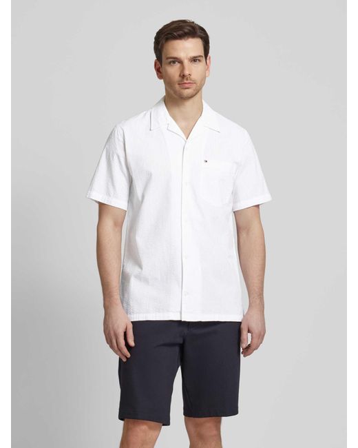 Tommy Hilfiger Regular Fit Freizeithemd mit Logo-Stitching in White für Herren