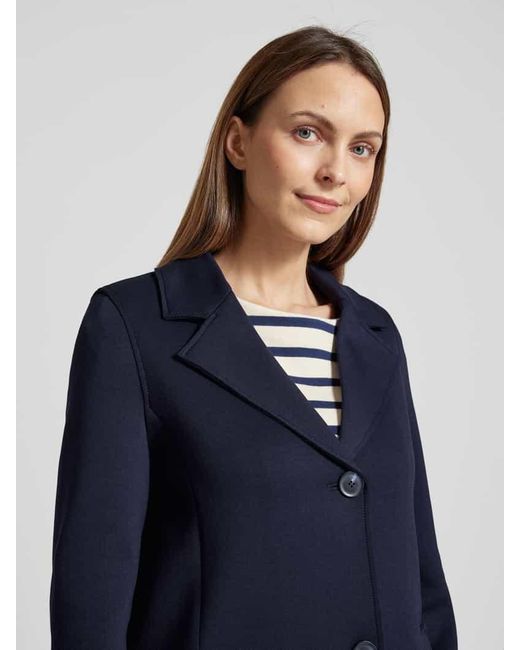 S.oliver Blue Regular Fit Scuba-Mantel Mit Abnehmbarer Kapuze Aus Stepp