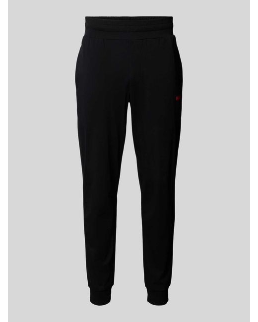 HUGO Loose Fit Sweatpants Met Labelprint in het Black voor heren