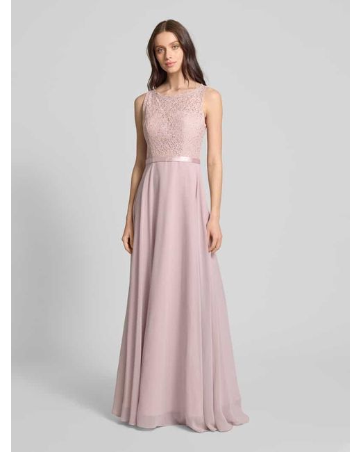 Luxuar Pink Abendkleid Mit Strasssteinbesatz