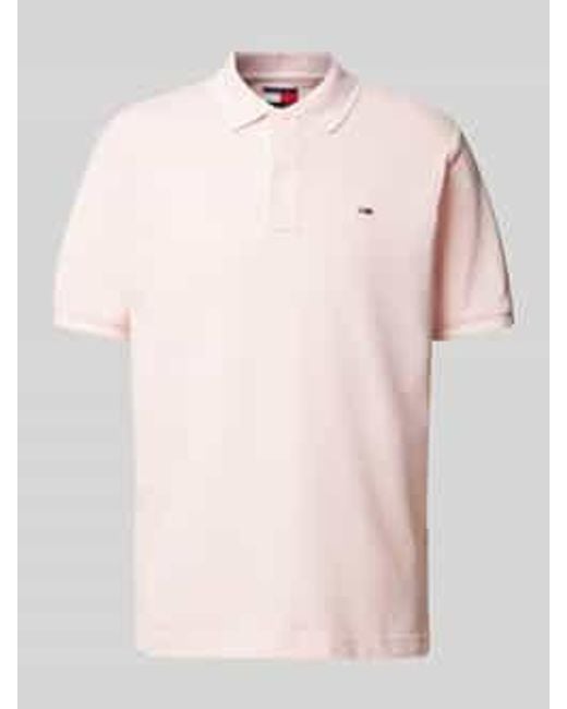 Tommy Hilfiger Regular Fit Poloshirt Met Logostitching in het Pink voor heren