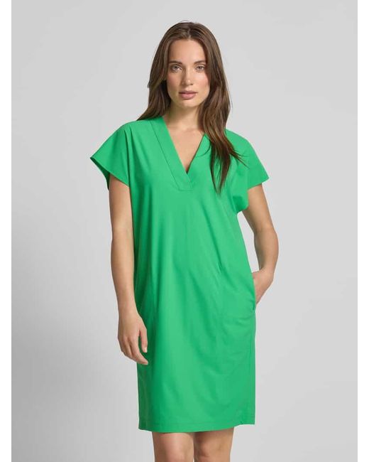 RAFFAELLO ROSSI Green Knielanges Kleid mit V-Ausschnitt Modell 'JOYCE'