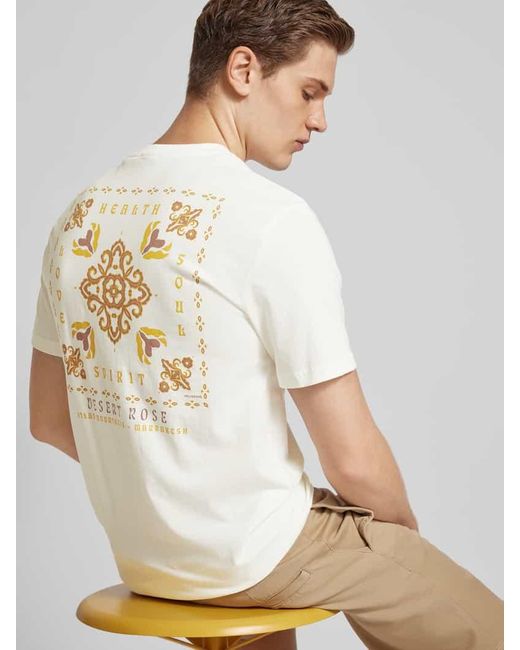 Only & Sons Slim Fit T-Shirt mit Motiv-Print Modell 'BASIC' in White für Herren