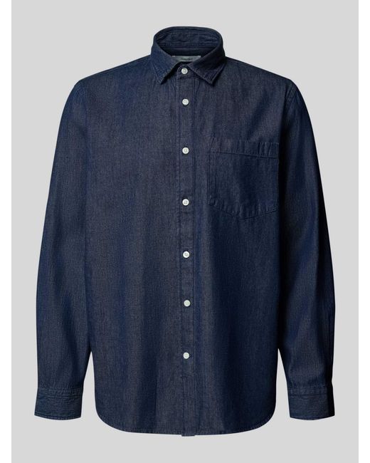 SELECTED Regular Fit Jeansoverhemd Van Puur Katoen, Model 'Regcarlo' in het Blue voor heren