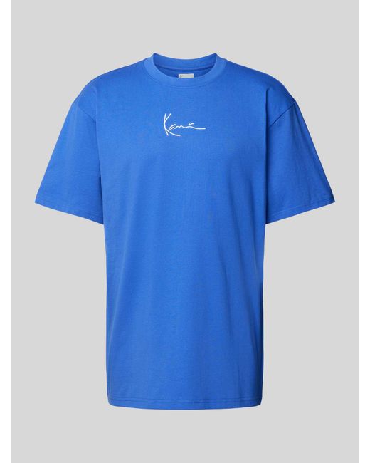 Karlkani T-Shirt Met Labelprint in het Blue voor heren