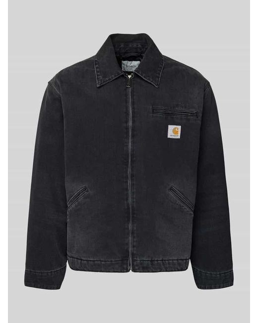 Carhartt Jeansjacke mit Reißverschluss und Label-Detail Modell 'DETROIT' in Black für Herren