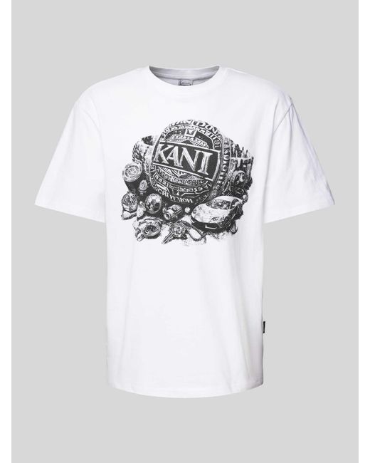 Karlkani T-Shirt Met Labelprint in het White voor heren