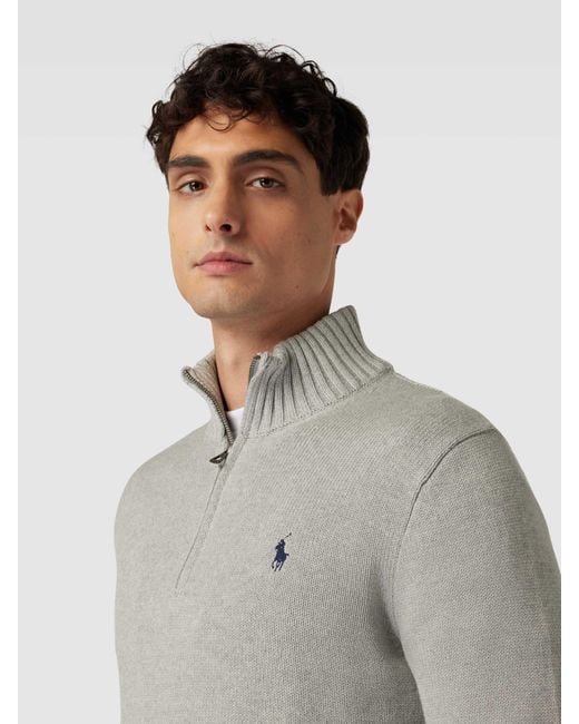 Polo Ralph Lauren Gebreide Pullover Met Logostitching in het Gray voor heren