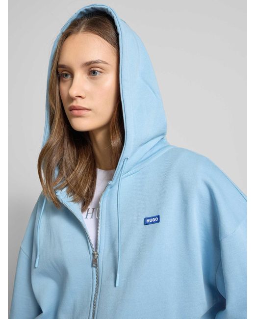HUGO Sweatjack Met Labelbadge in het Blue