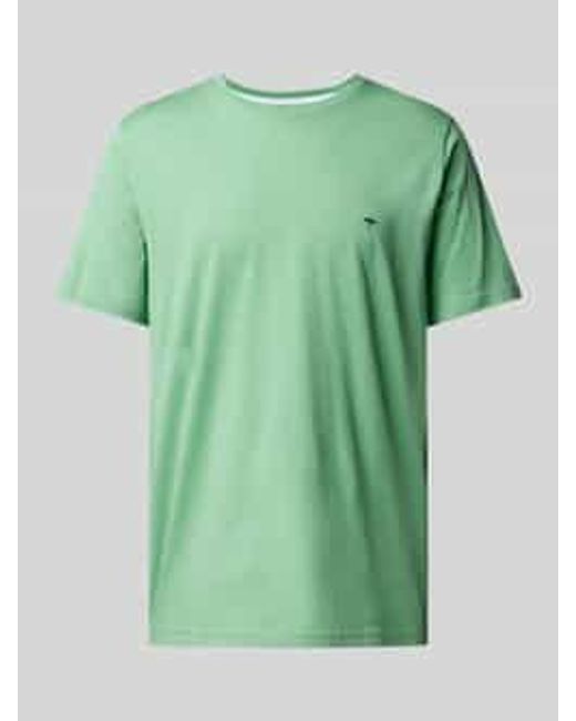 Fynch-Hatton T-shirt Met Logostitching in het Green voor heren