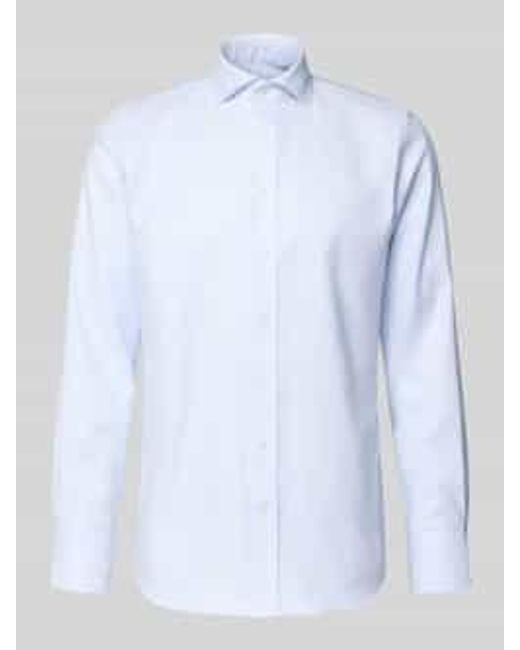 Profuomo Regular Fit Zakelijk Overhemd Met Haaikraag, Model 'Cutaway' in het Blue voor heren
