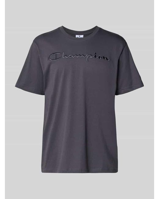 Champion T-Shirt mit Label-Stitching Modell 'ICONS' in Blue für Herren