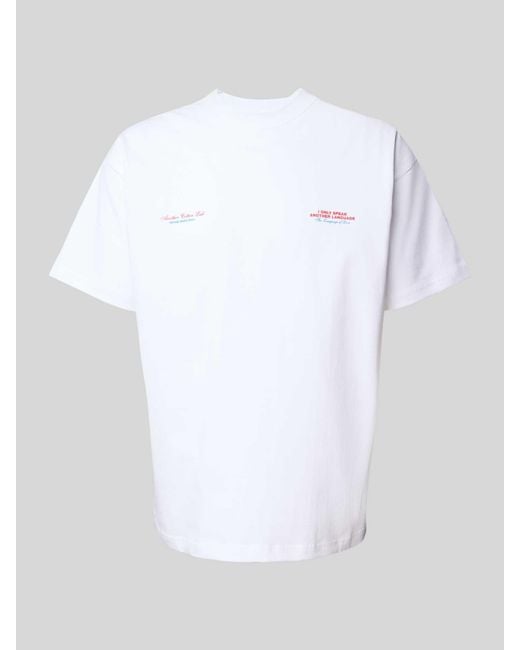 Another Cotton Lab Oversized T-Shirt Met Statement- En Labelprint in het White voor heren