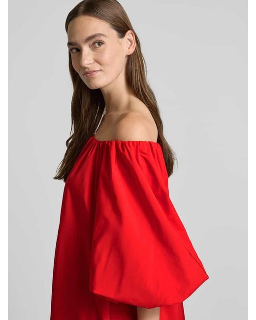 Essentiel Antwerp Red Midikleid mit Eingrifftaschen Modell 'Hamille'