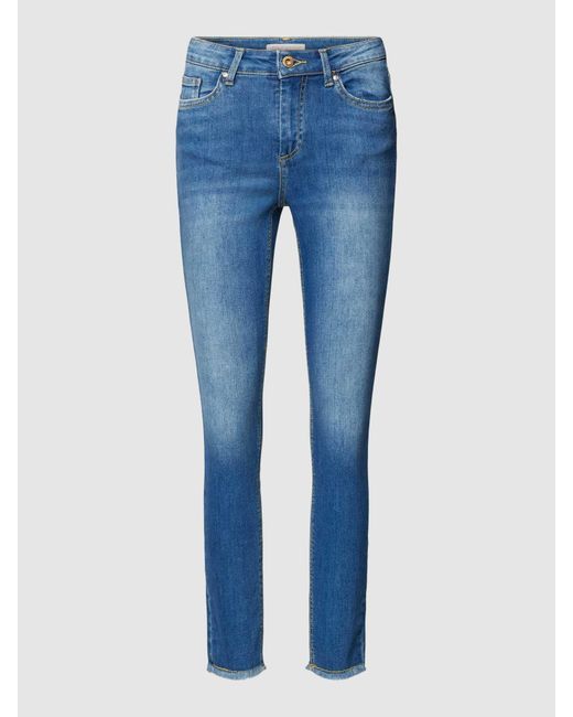 ONLY Skinny Fit Jeans Met Rafels in het Blue
