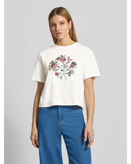 Weekend by Maxmara White Regular Fit T-Shirt aus reiner Baumwolle Modell 'SABATO'