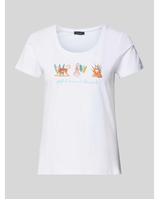 MORE&MORE White T-Shirt mit Label-Print