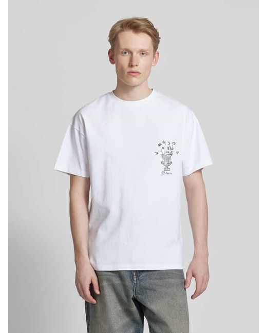 BLKVIS T-Shirt mit Motiv- und Label-Print Modell 'VASO' in White für Herren