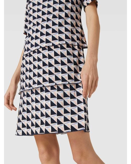 Betty Barclay Blue Knielanges Kleid mit grafischem Muster