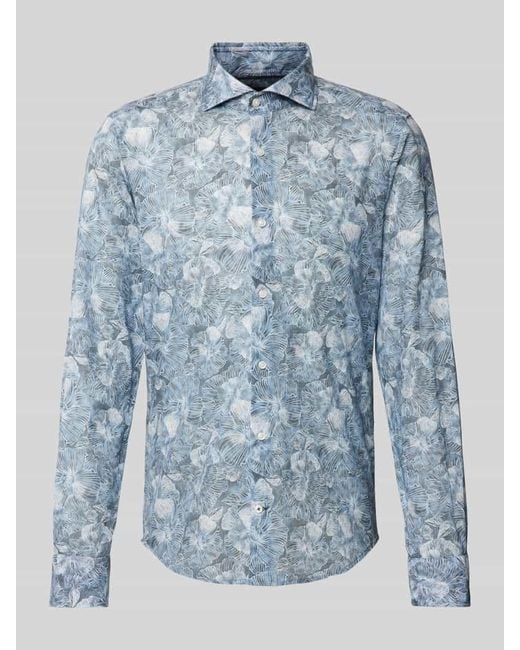 Joop! Slim Fit Freizeithemd mit Allover-Print in Blue für Herren
